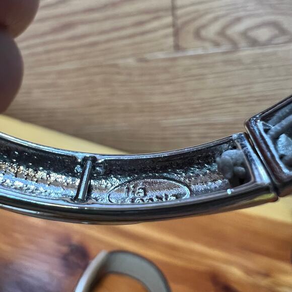 Lia Sophia Bracelet Set Zebra Animal Print Rhinestone Leather Cuff Stretch - Picture 7 of 9